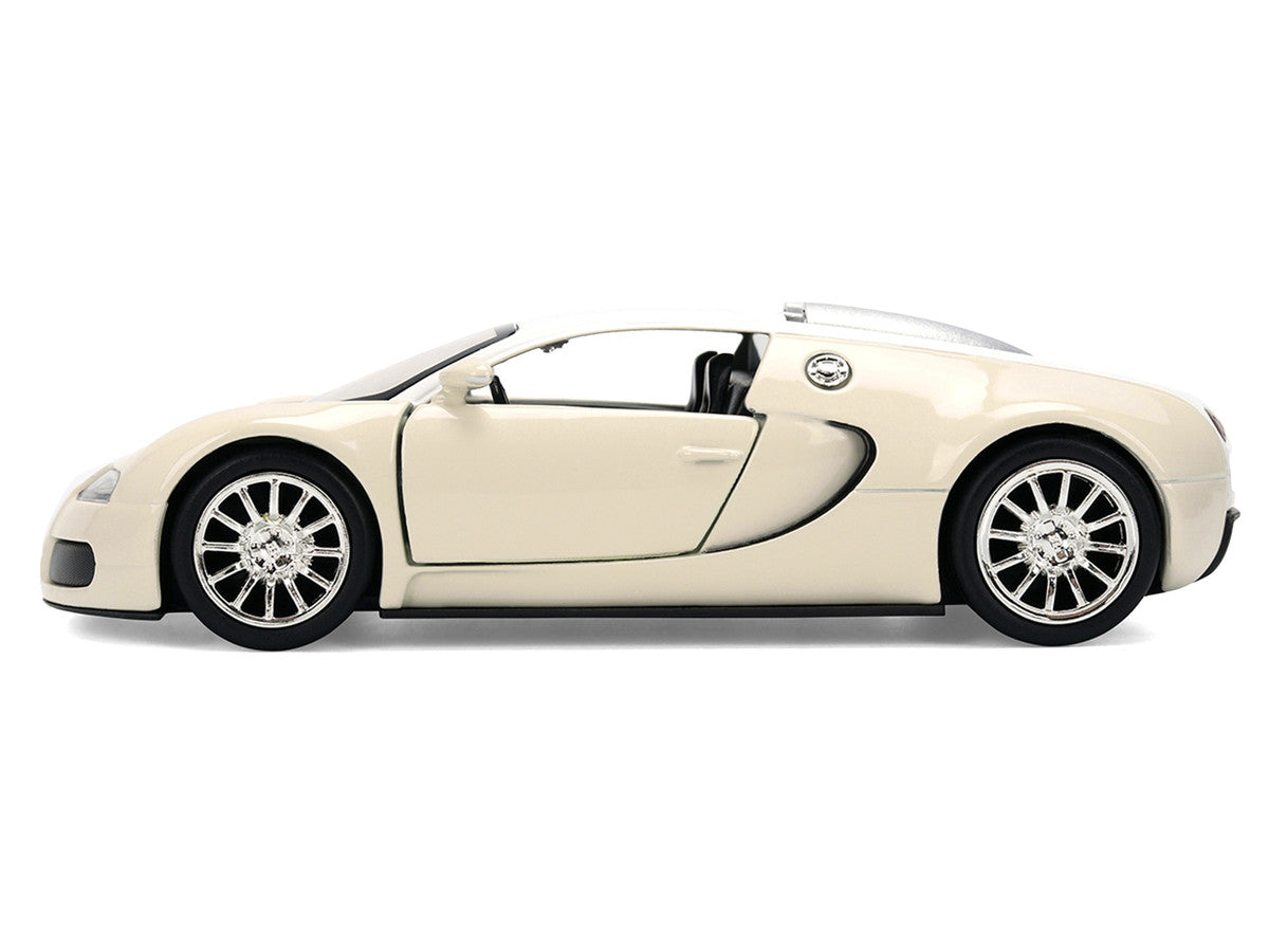 2011 Bugatti Veyron White and Tan "Furious 7" (2015) Movie "25 Years of Fast & Furious" Series 1/32 Diecast Model Car by Jada Jada