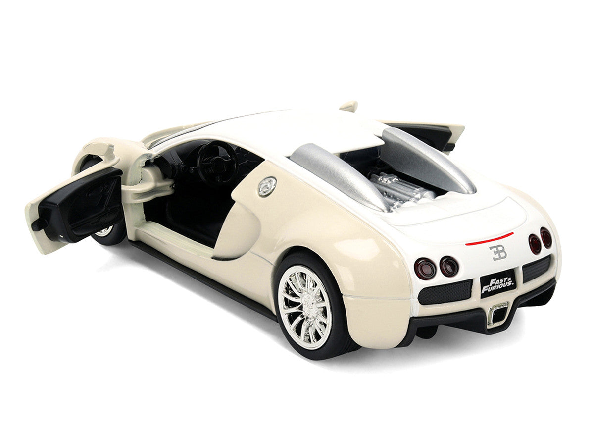 2011 Bugatti Veyron White and Tan "Furious 7" (2015) Movie "25 Years of Fast & Furious" Series 1/32 Diecast Model Car by Jada Jada