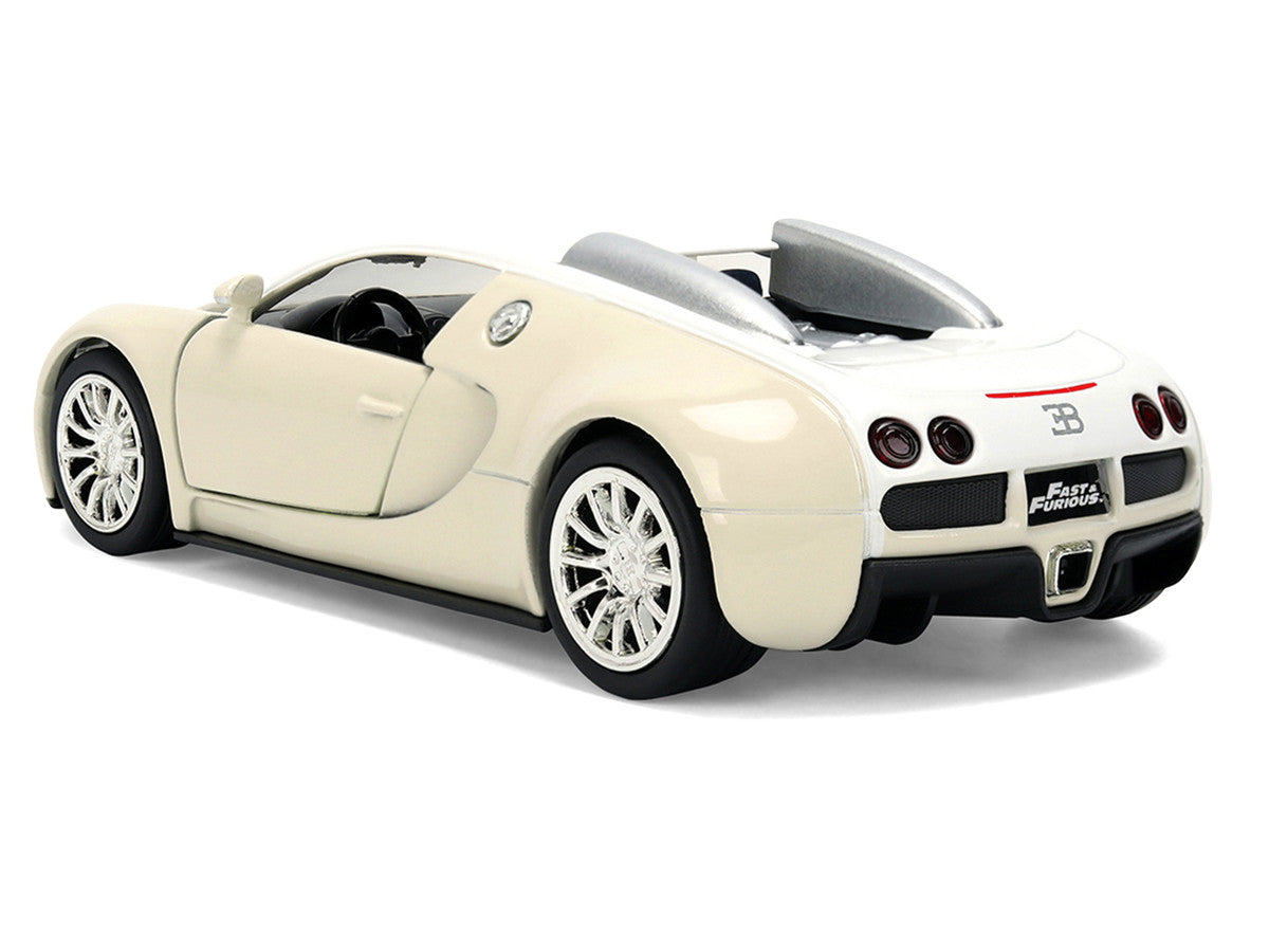 2011 Bugatti Veyron White and Tan "Furious 7" (2015) Movie "25 Years of Fast & Furious" Series 1/32 Diecast Model Car by Jada Jada