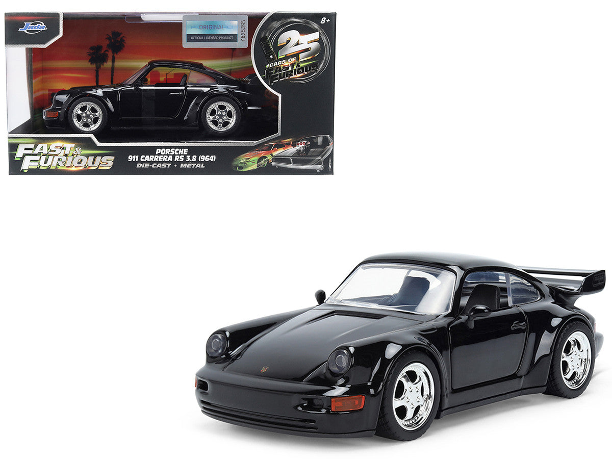 Porsche 911 Carrera RS 3.8 (964) Black "The Fast and the Furious: Tokyo Drift" (2006) Movie "25 Years of Fast & Furious" Series 1/32 Diecast Model Car by Jada Jada