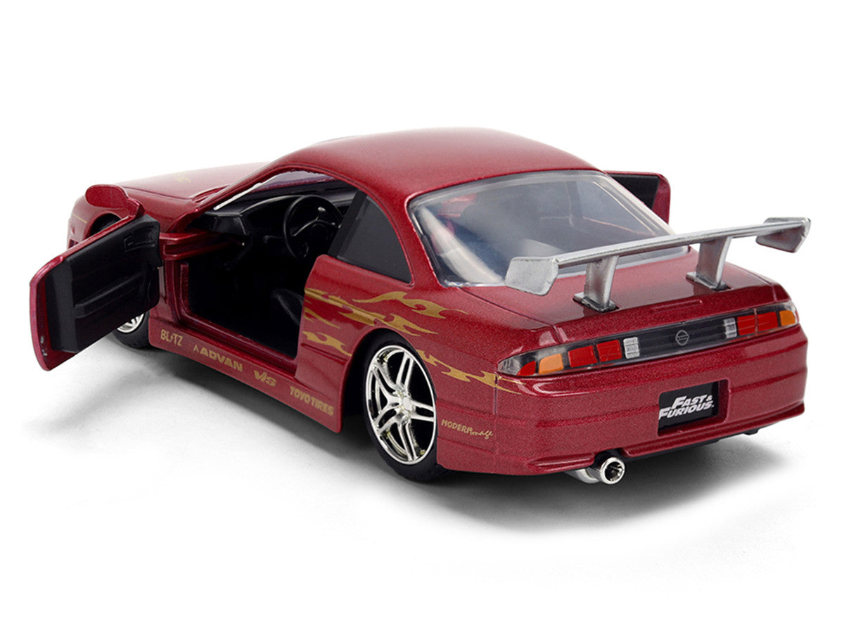 1997 Nissan 240SX (S14) Light Red Metallic with Graphics "The Fast and the Furious" (2001) Movie "25 Years of Fast & Furious" Series 1/32 Diecast Car Model by Jada Jada