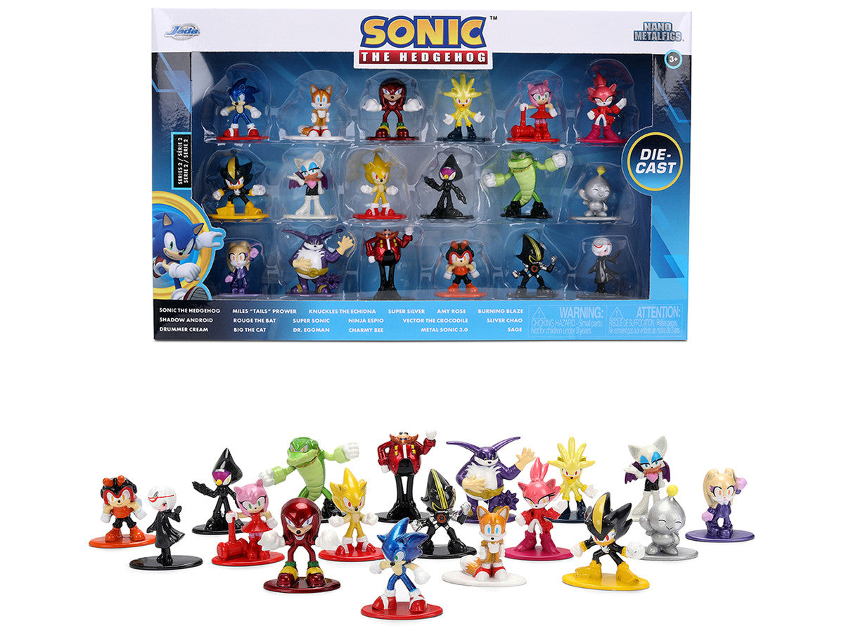 "Sonic The Hedgehog" Set of 18 Diecast Figures Wave 2 "Nano Metalfigs" Series Diecast Models by Jada Jada