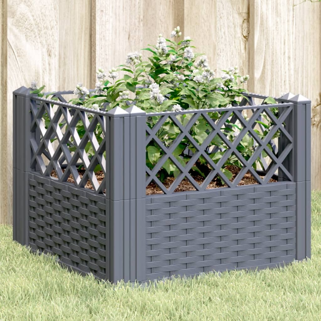 Garden Planter with Pegs Blue Gray 17.1"x17.1"x17.1" PP W2B