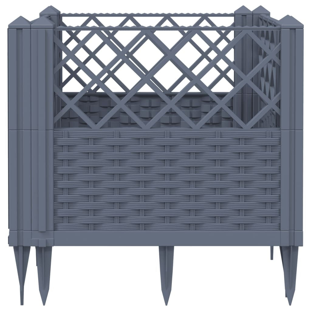 Garden Planter with Pegs Blue Gray 17.1"x17.1"x17.1" PP W2B
