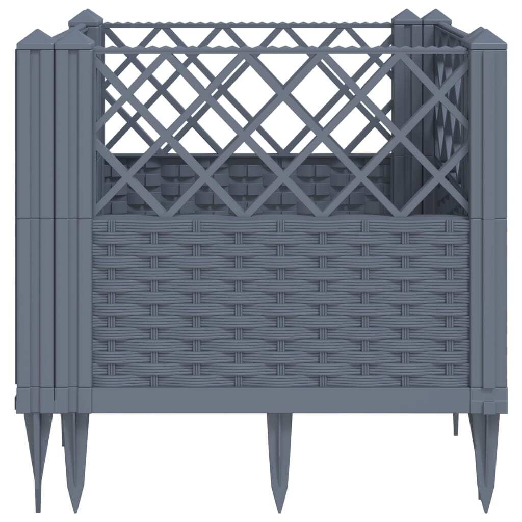 Garden Planter with Pegs Blue Gray 17.1"x17.1"x17.1" PP W2B