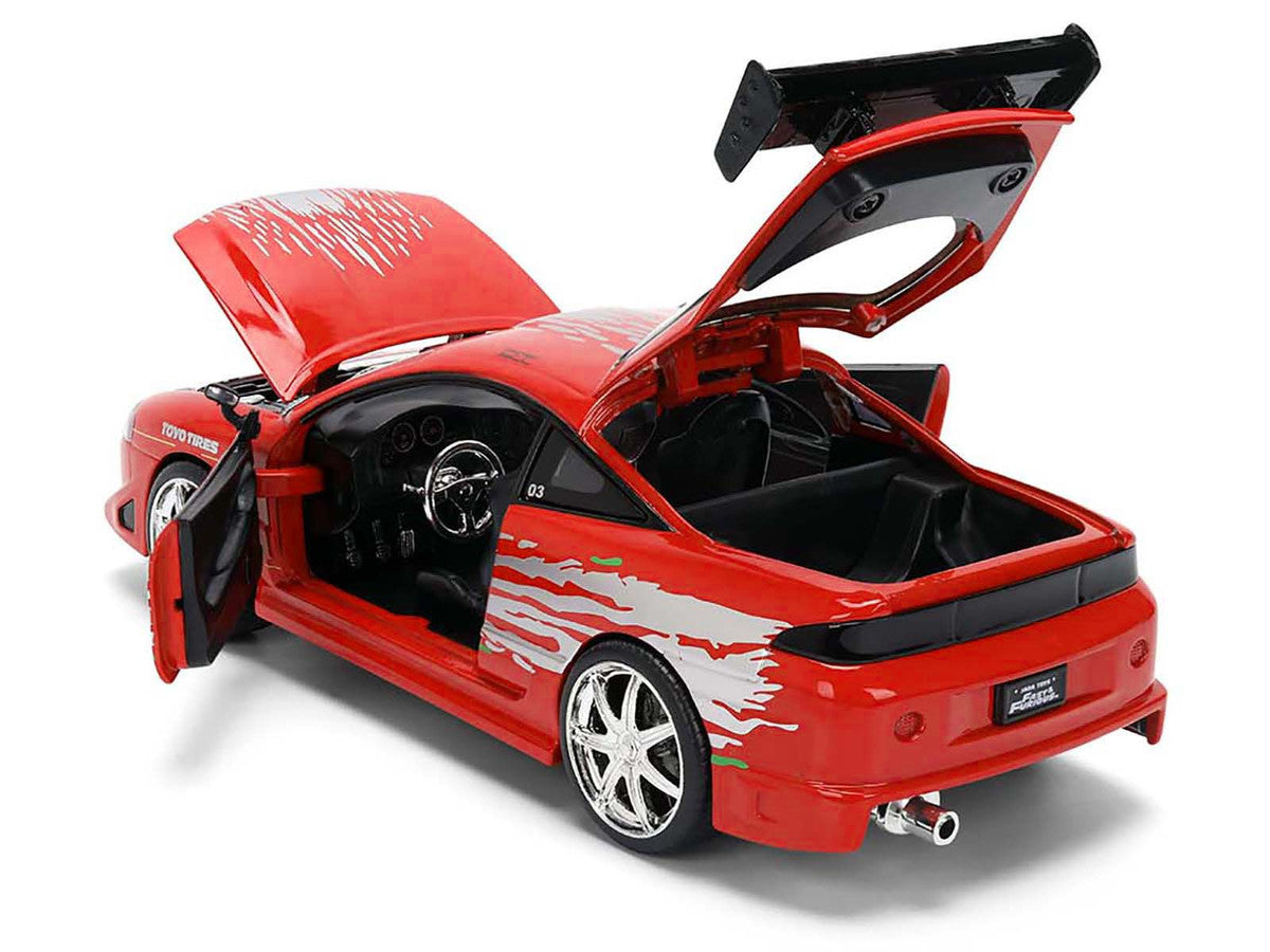 Brian's Mitsubishi Eclipse Red with Graphics Remix "The Fast and The Furious" (2001) Movie "Fast & Furious" Series 1/24 Diecast Model Car by Jada Jada
