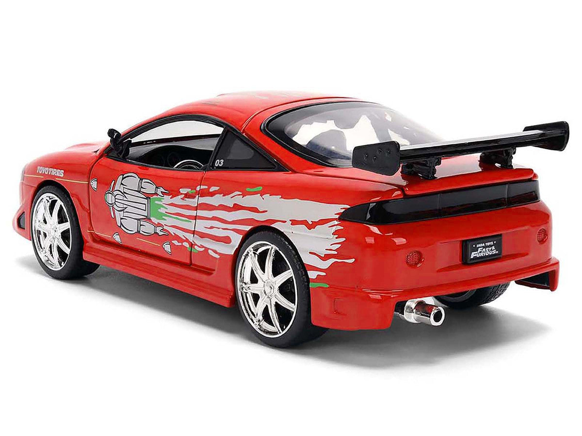 Brian's Mitsubishi Eclipse Red with Graphics Remix "The Fast and The Furious" (2001) Movie "Fast & Furious" Series 1/24 Diecast Model Car by Jada Jada