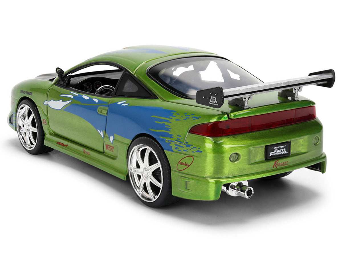 Brian's Mitsubishi Eclipse Green Brush Finish "The Fast and the Furious" (2001) Movie 25 Years of Fast & Furious Anniversary 1/24 Diecast Model Car by Jada Jada