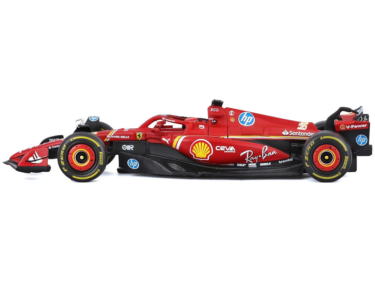 Ferrari SF-24 #16 Charles Leclerc "Formula One F1 World Championship" (2024) with Display Case "Formula Racing" Series 1/43 Diecast Model Car by Bburago Bburago