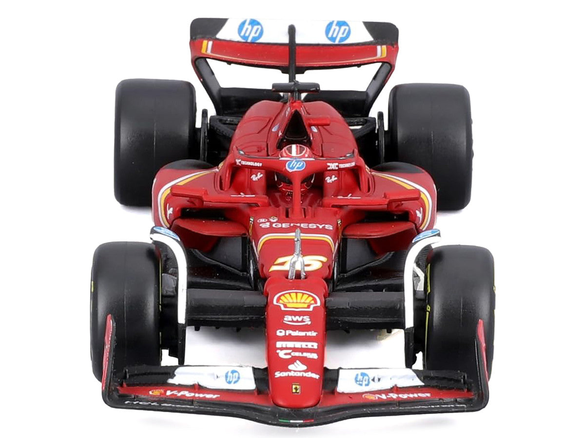 Ferrari SF-24 #16 Charles Leclerc "Formula One F1 World Championship" (2024) with Display Case "Formula Racing" Series 1/43 Diecast Model Car by Bburago Bburago