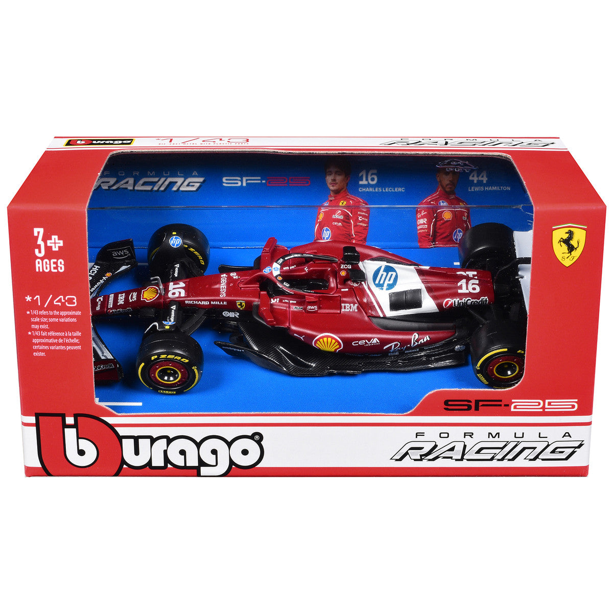 Ferrari SF-25 #16 Charles Leclerc Formula One F1 "World Championship" (2025) 1/43 Diecast Model Car by Bburago Bburago