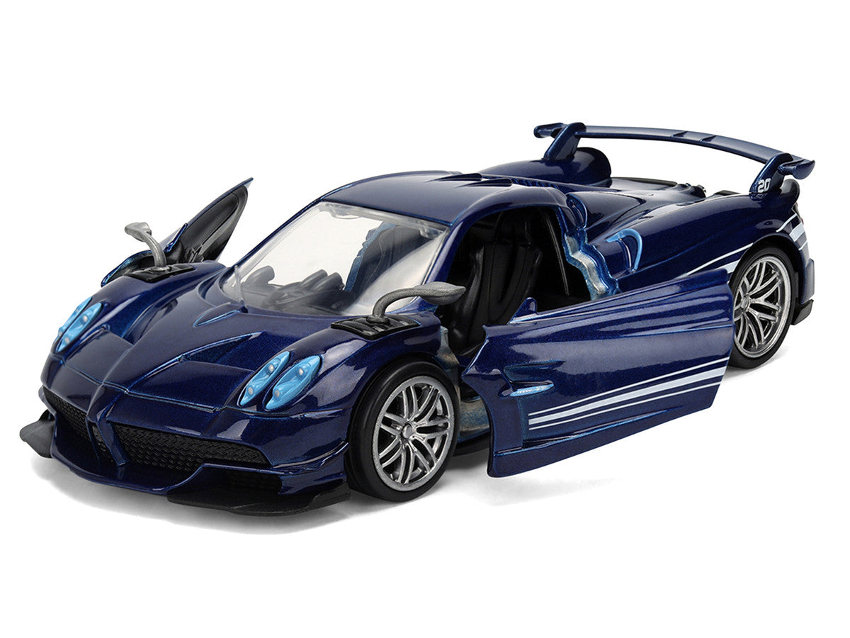 Pagani Huayra Roadster BC Blue Metallic with White Stripes "Fast X" (2023) Movie "Fast & Furious 25th Anniversary" Series 1/32 Diecast Model Car by Jada Jada
