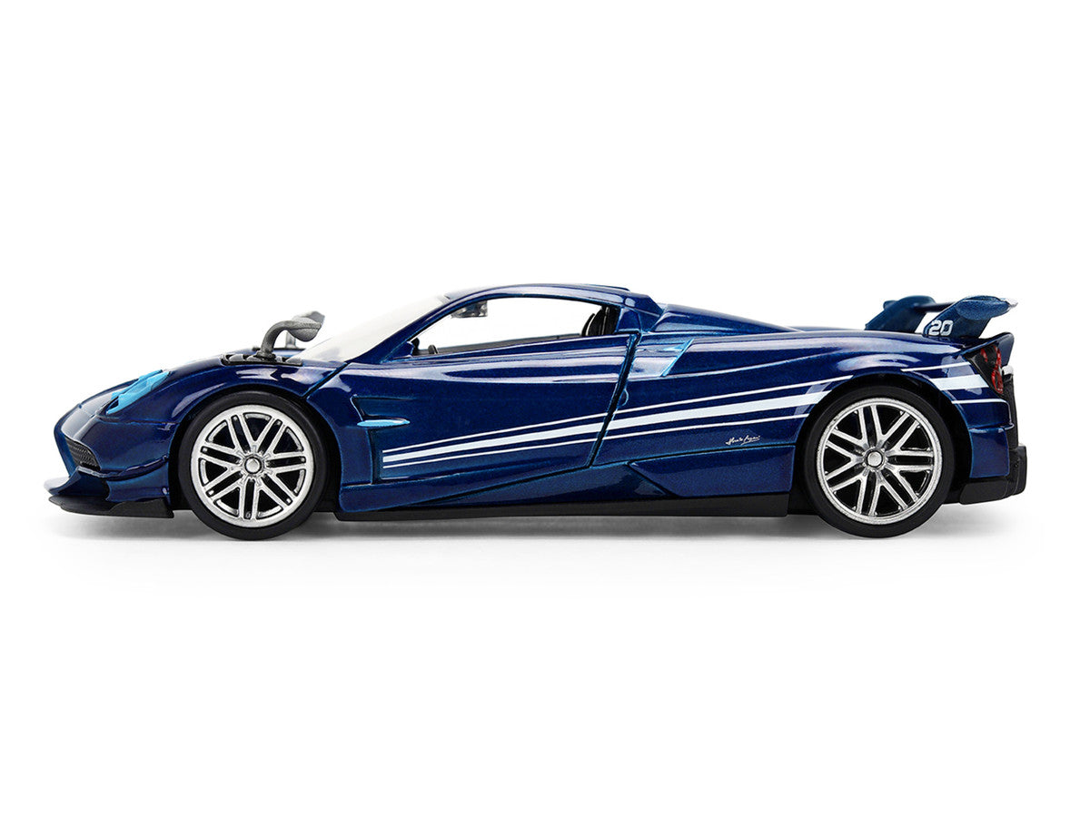 Pagani Huayra Roadster BC Blue Metallic with White Stripes "Fast X" (2023) Movie "Fast & Furious 25th Anniversary" Series 1/32 Diecast Model Car by Jada Jada