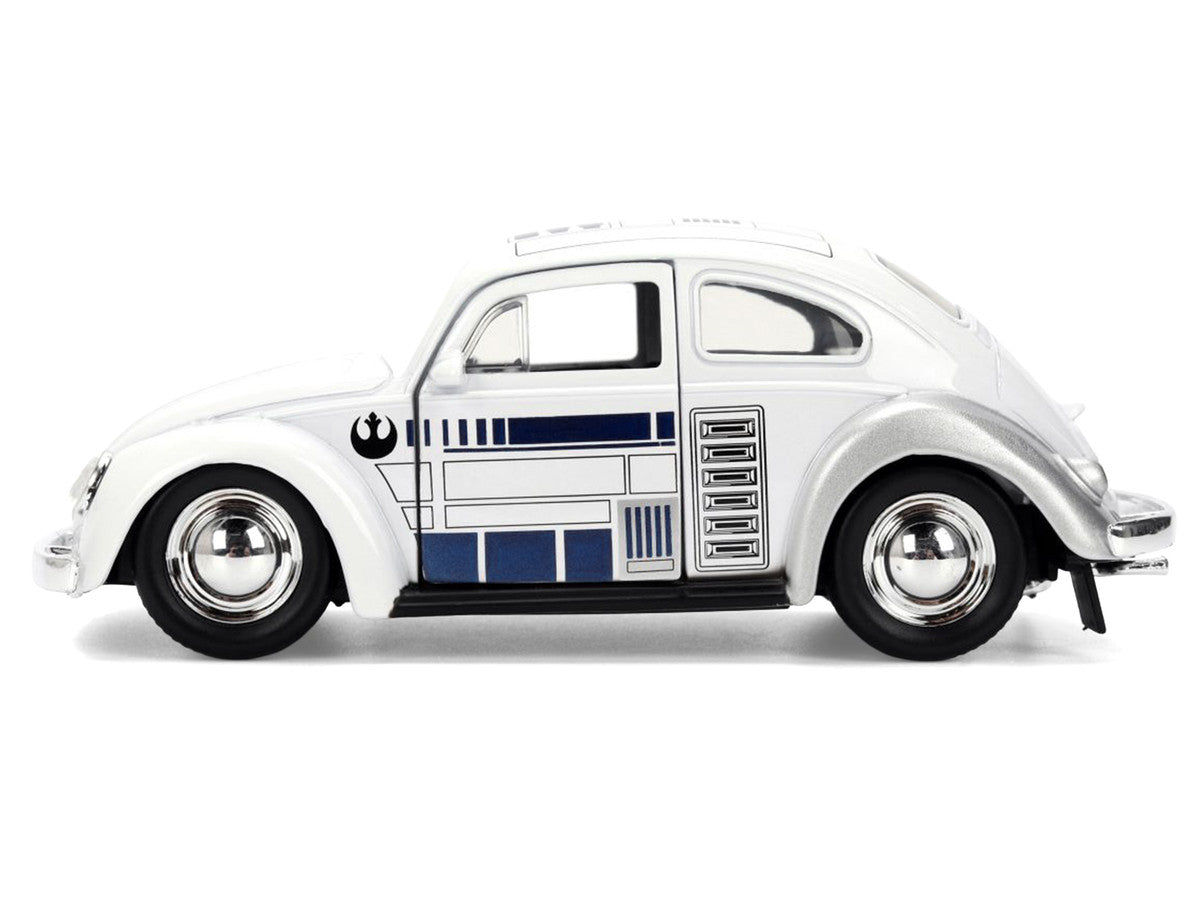 1959 Volkswagen Beetle "R2-D2" Livery White with Graphics "Star Wars" Franchise "Hollywood Rides" Series 1/32 Diecast Model Car by Jada Jada
