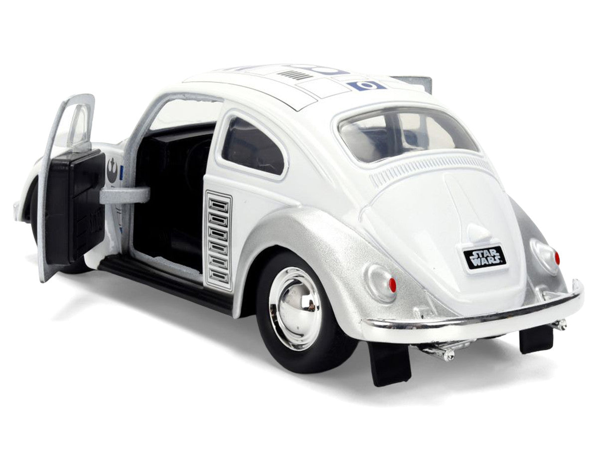 1959 Volkswagen Beetle "R2-D2" Livery White with Graphics "Star Wars" Franchise "Hollywood Rides" Series 1/32 Diecast Model Car by Jada Jada