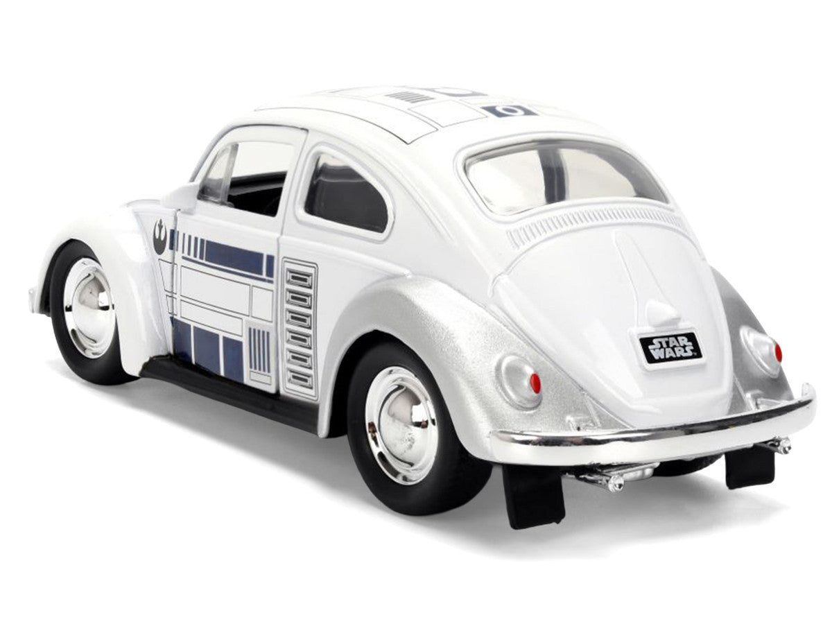 1959 Volkswagen Beetle "R2-D2" Livery White with Graphics "Star Wars" Franchise "Hollywood Rides" Series 1/32 Diecast Model Car by Jada Jada