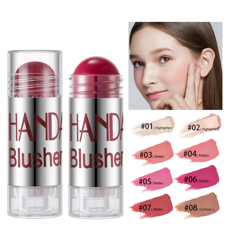 Cheek Blusher Shimmer Blush Stick Face Makeup Highlighter Bronzer Contour Cream Long-lasting Facial Make Up Cosmetics CJD
