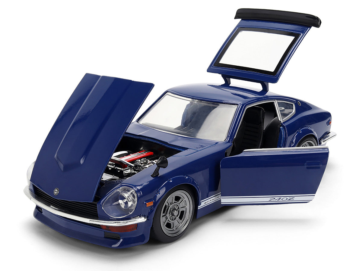 1972 Datsun 240Z Blue with White Stripes "JDM Tuners" Series 1/24 Diecast Model Car by Jada Jada