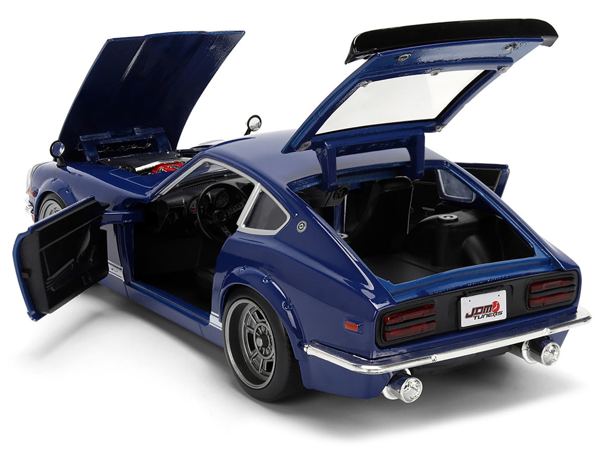 1972 Datsun 240Z Blue with White Stripes "JDM Tuners" Series 1/24 Diecast Model Car by Jada Jada