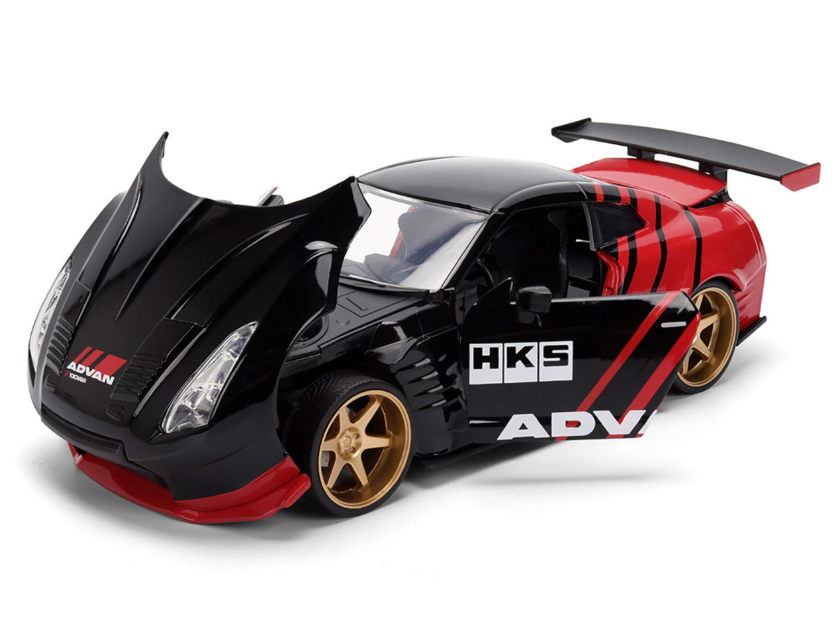 2009 Nissan GT-R (R35) Ben Sopra "Advan" Black and Red "JDM Tuners" Series 1/24 Diecast Model Car by Jada Jada