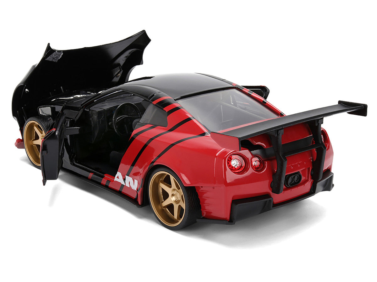 2009 Nissan GT-R (R35) Ben Sopra "Advan" Black and Red "JDM Tuners" Series 1/24 Diecast Model Car by Jada Jada