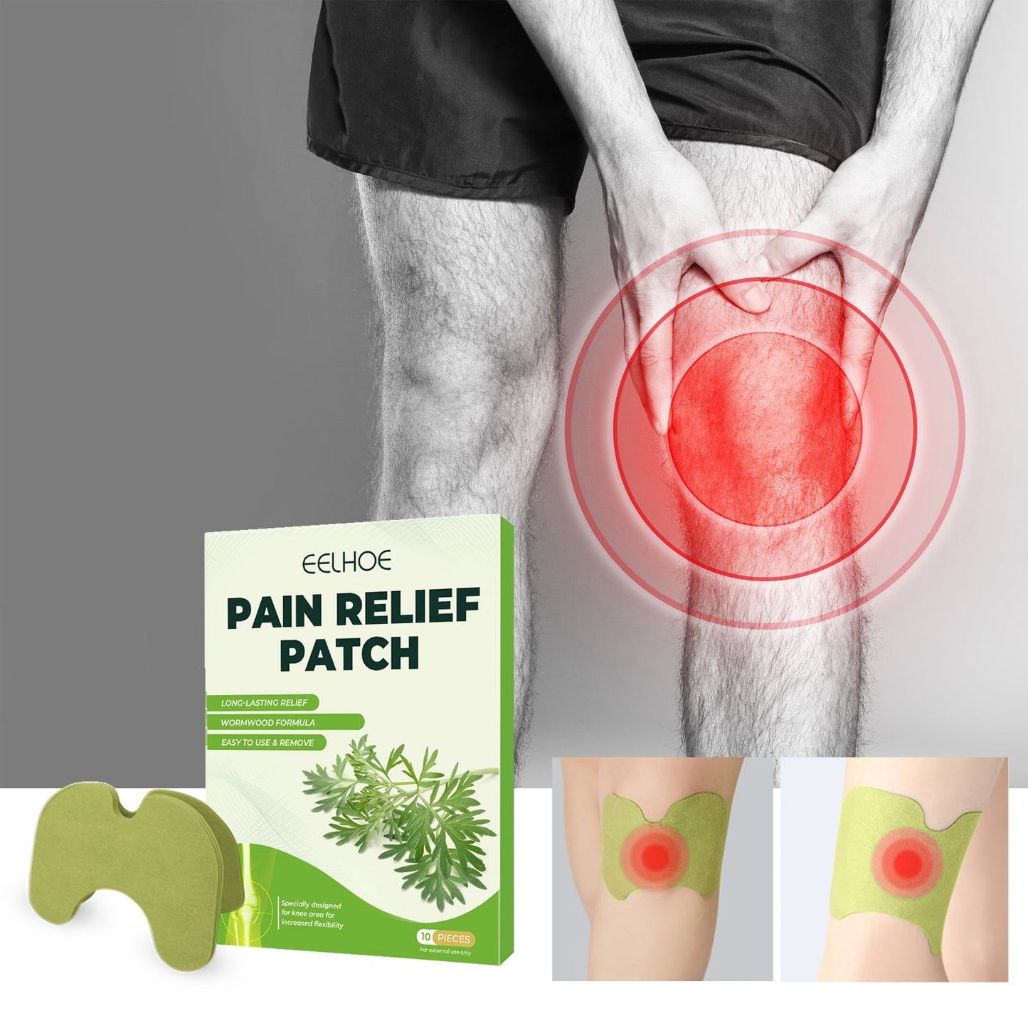 Green Mugwort Knee Patches 10pcs Tri Light Beauty