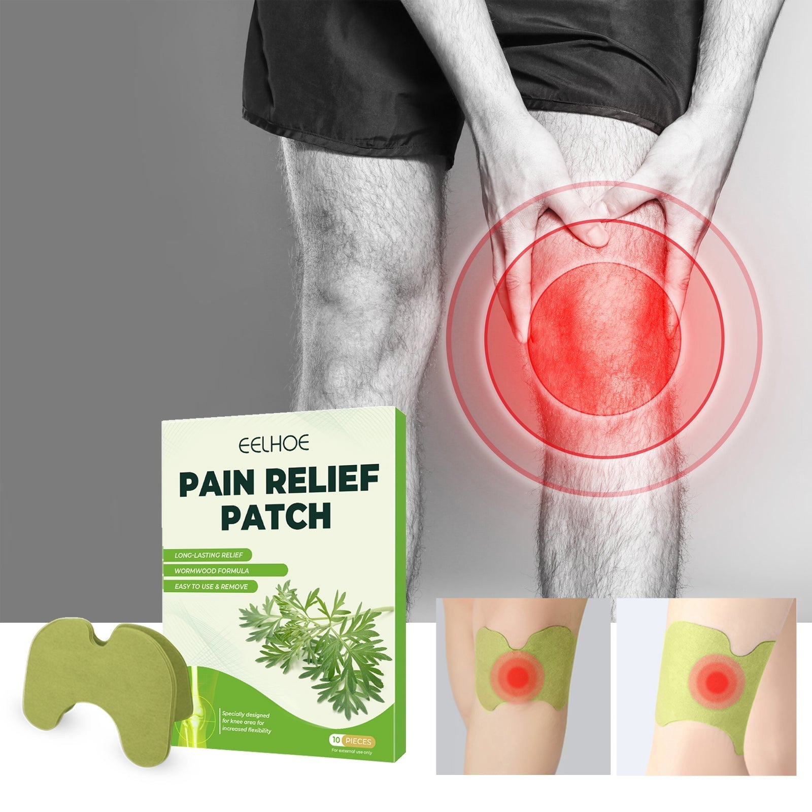 Green Mugwort Knee Patches 10pcs Tri Light Beauty