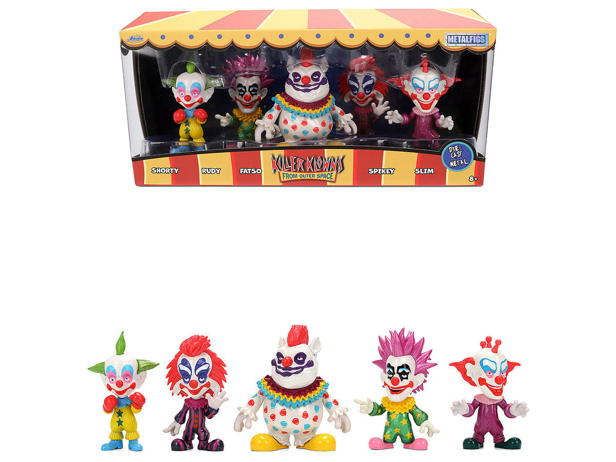 Set of 5 Diecast Figures "Killer Klowns from Outer Space" (1988) Movie "Metalfigs" Series Diecast Models by Jada Jada