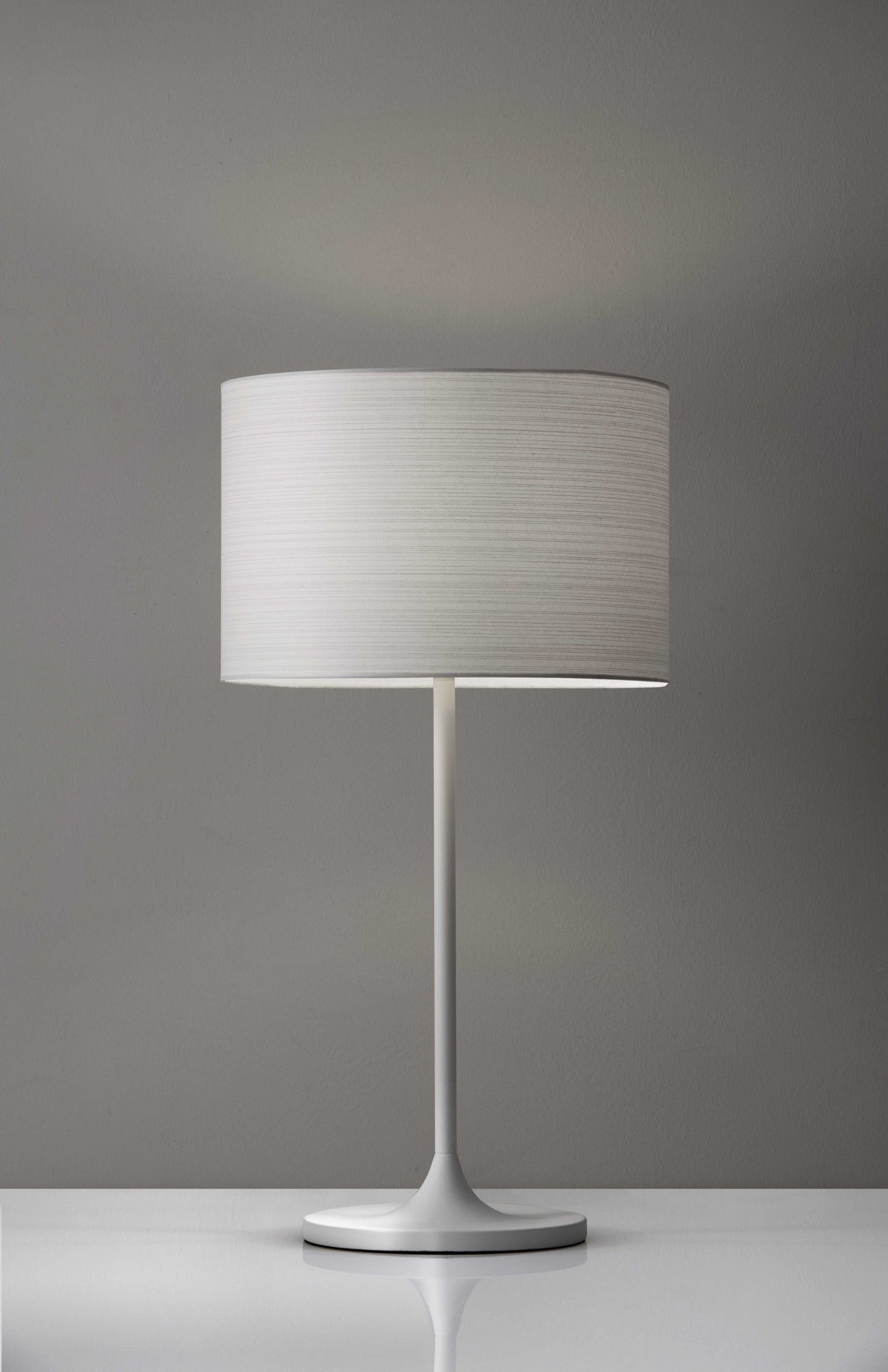 White On White Metal Table Lamp W2B