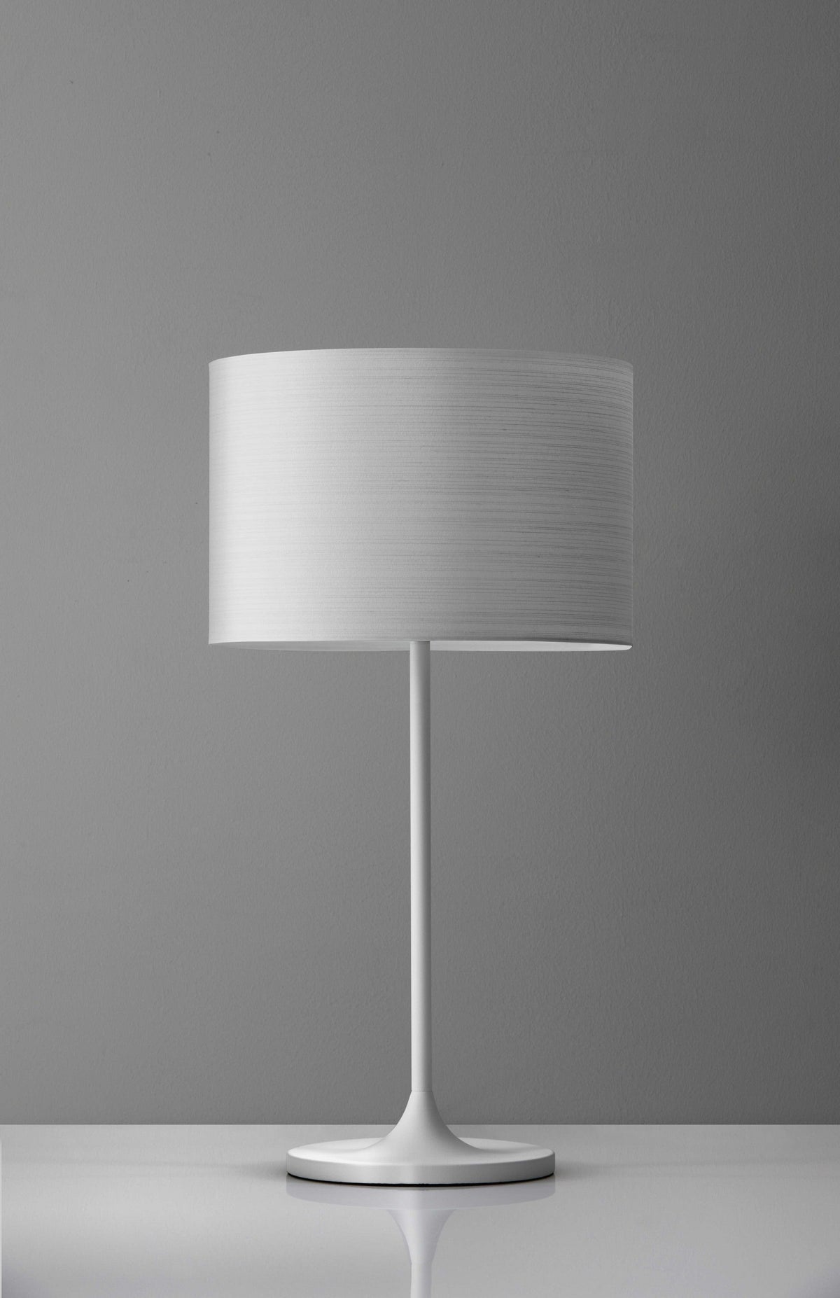 White On White Metal Table Lamp W2B