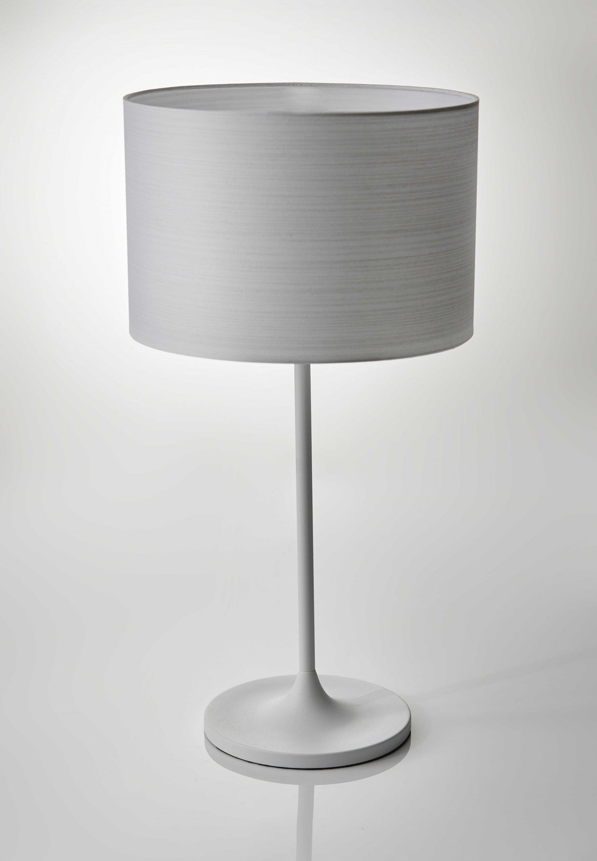 White On White Metal Table Lamp W2B
