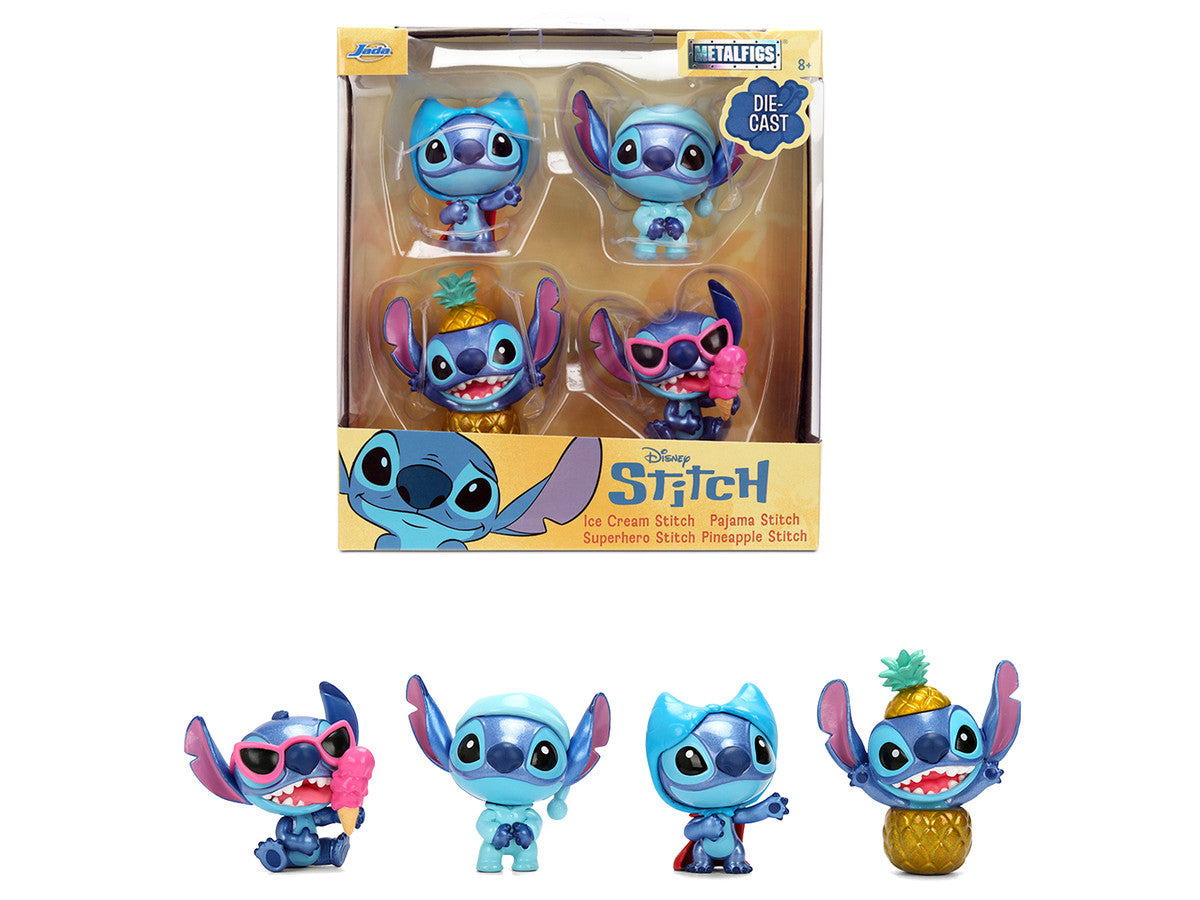 Set of 4 Diecast Figures "Disney's Stitch" Wave #3 "Metalfigs" Series Diecast Models by Jada Jada