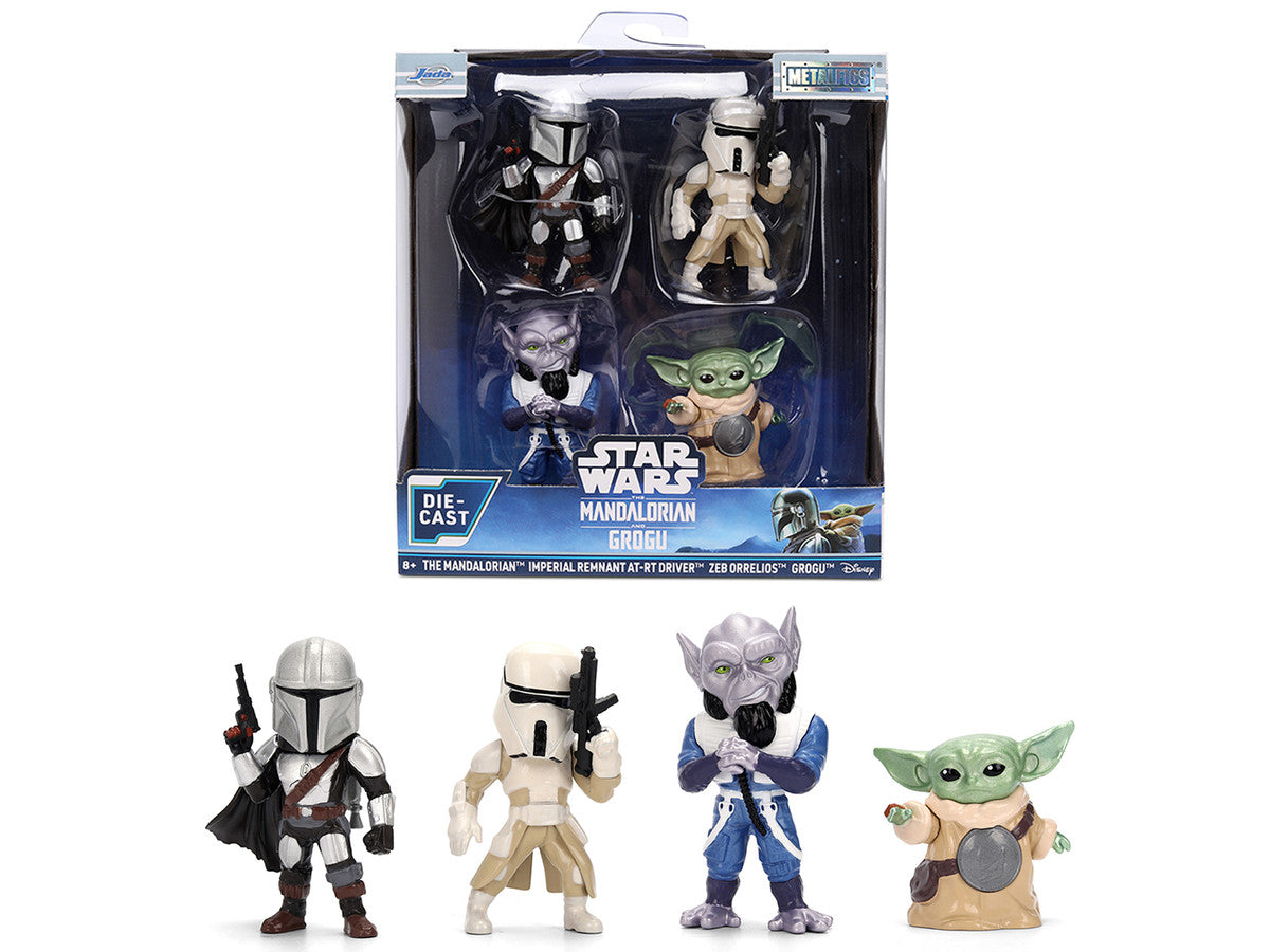 Set of 4 Diecast Figures "Star Wars: The Mandalorian & Grogu" (2026) Movie "Metalfigs" Series Diecast Models by Jada Jada