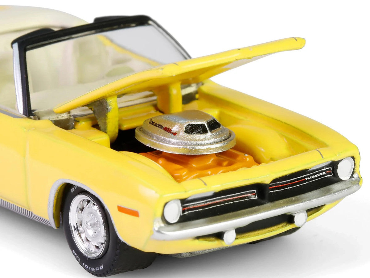 1970 Plymouth 'Cuda Convertible Yellow "Barrett-Jackson" Series 15 1/64 Diecast Model Car by Greenlight Greenlight