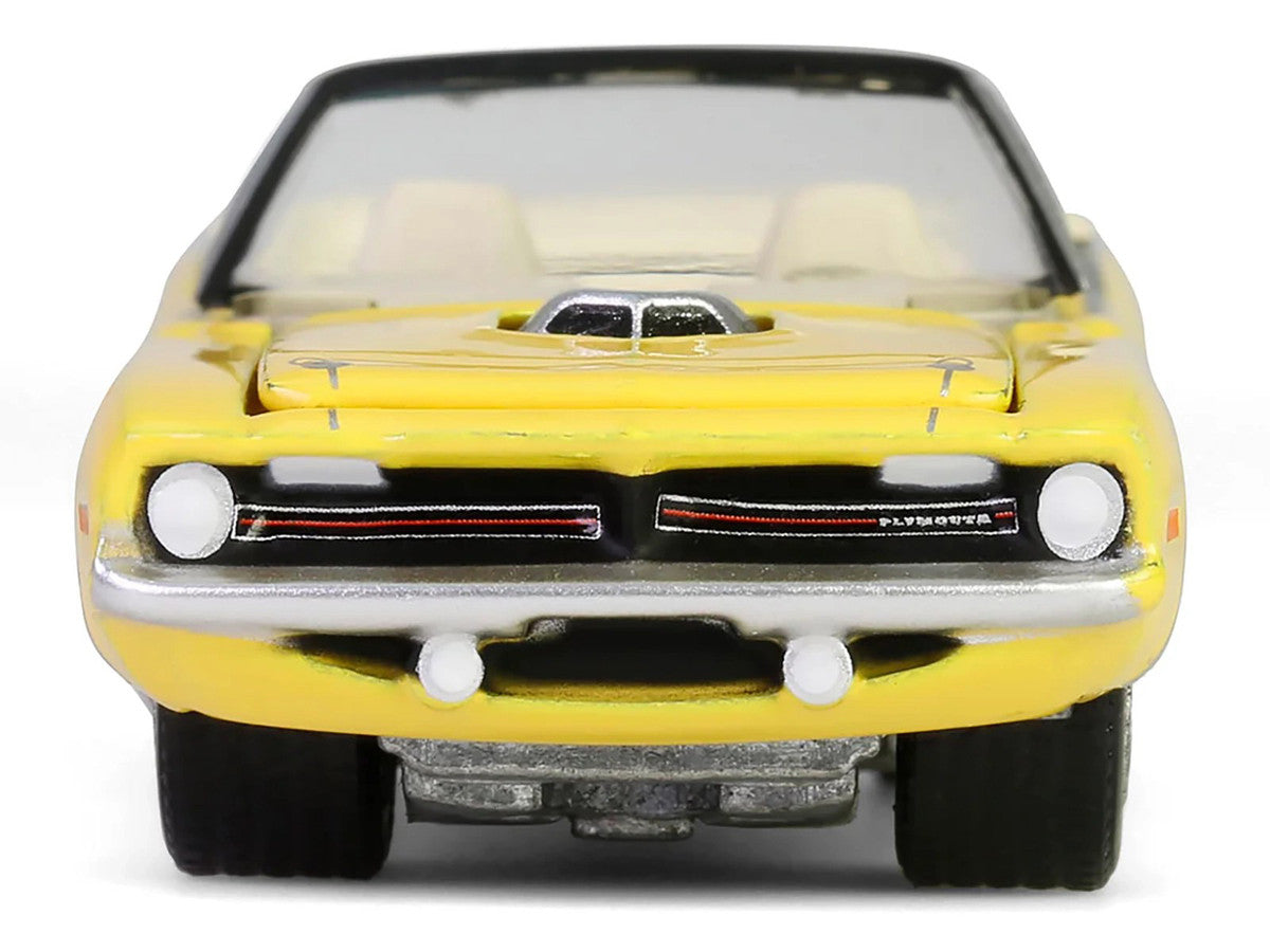 1970 Plymouth 'Cuda Convertible Yellow "Barrett-Jackson" Series 15 1/64 Diecast Model Car by Greenlight Greenlight