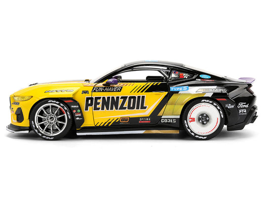 Ford Mustang RTR #88 Chelsea Denofa "Pennzoil" "Formula Drift PRO Championship" (2025) with Lights "RTR Vehicles" Series 1/24 Diecast Model Car by Jada Jada
