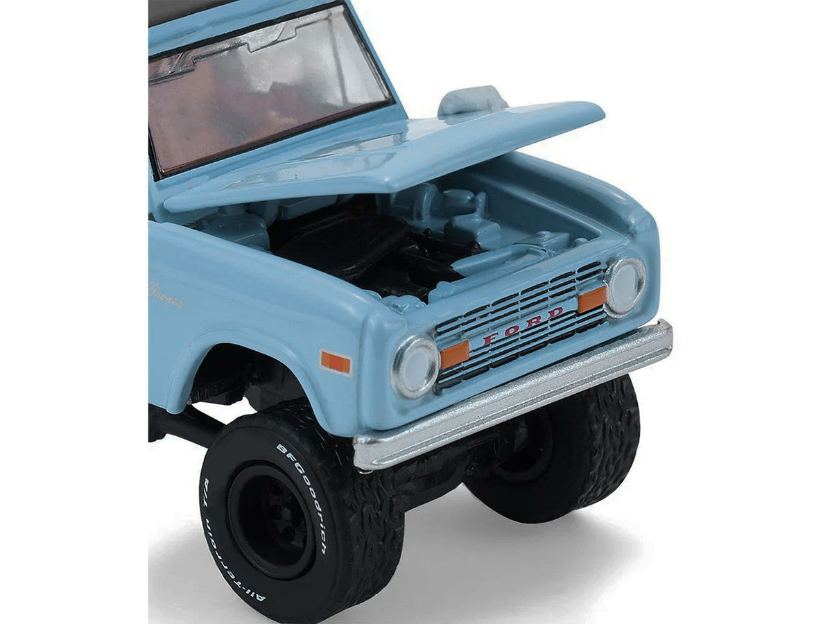 1972 Ford Bronco Custom SUV Light Blue with Black Top "Barrett-Jackson" Series 16 1/64 Diecast Model Car by Greenlight Greenlight