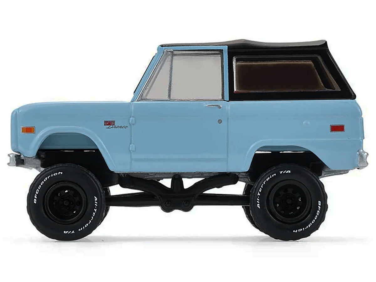 1972 Ford Bronco Custom SUV Light Blue with Black Top "Barrett-Jackson" Series 16 1/64 Diecast Model Car by Greenlight Greenlight