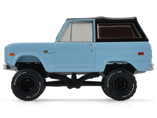 1972 Ford Bronco Custom SUV Light Blue with Black Top "Barrett-Jackson" Series 16 1/64 Diecast Model Car by Greenlight Greenlight