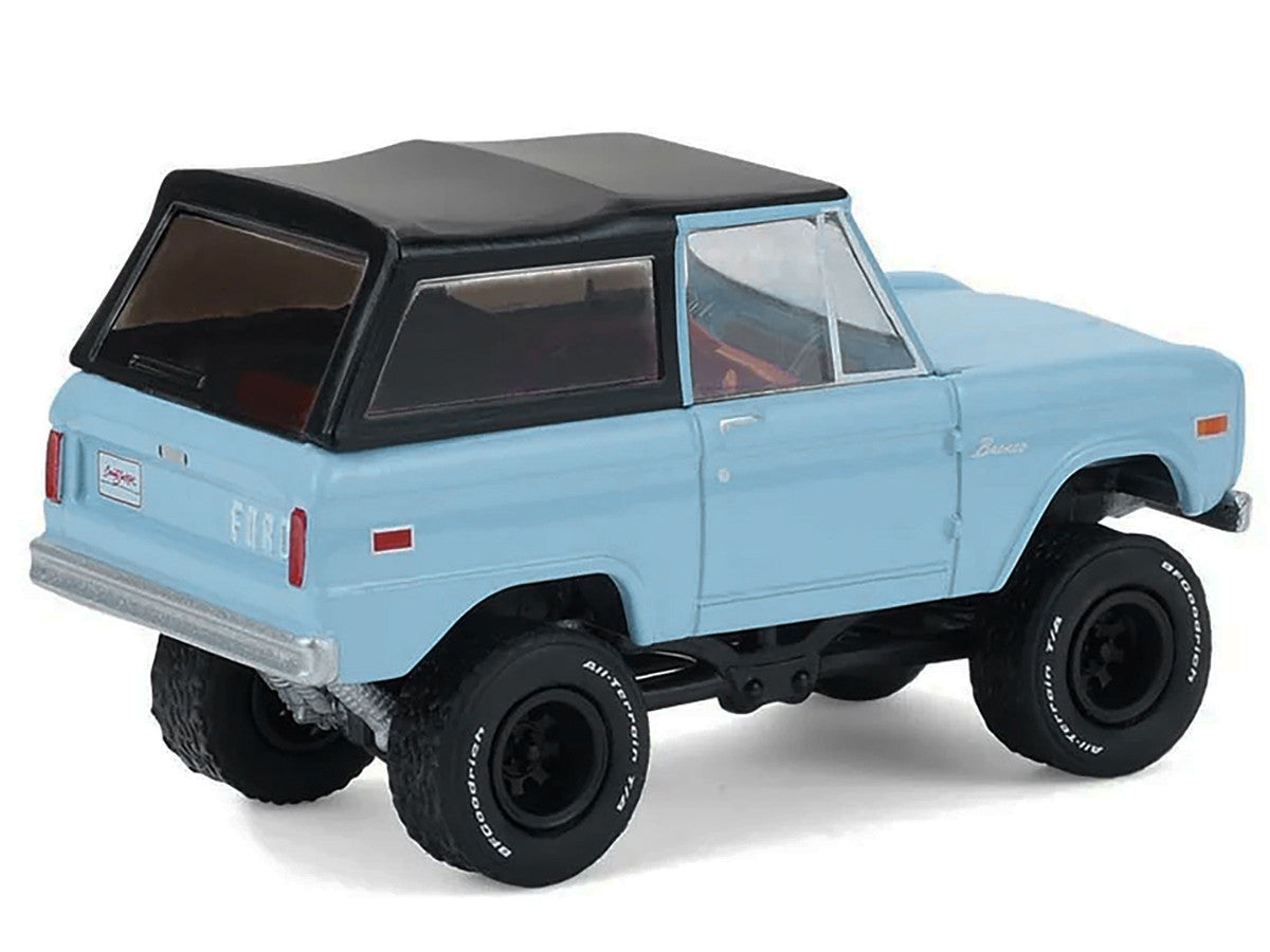 1972 Ford Bronco Custom SUV Light Blue with Black Top "Barrett-Jackson" Series 16 1/64 Diecast Model Car by Greenlight Greenlight