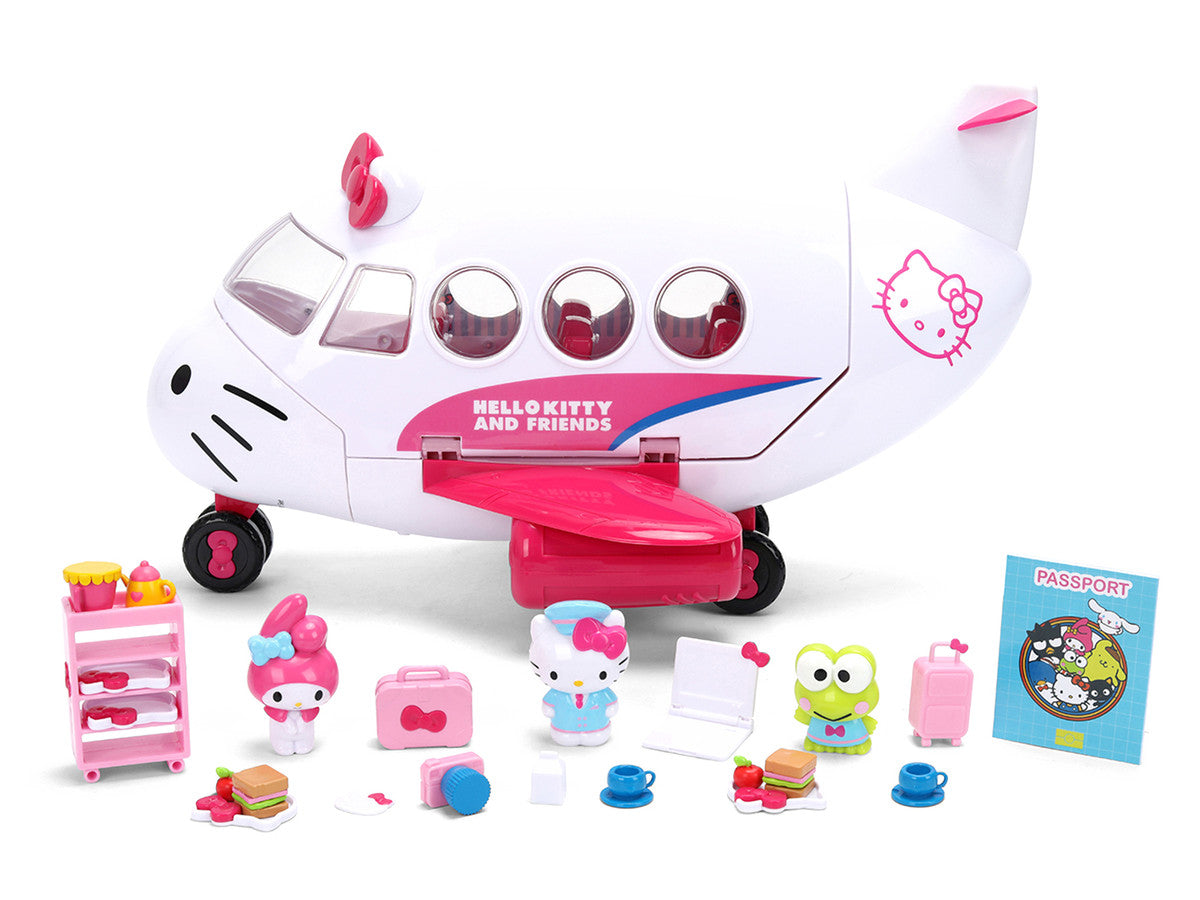 "Hello Kitty and Friends" Airplane Set with 3 Figures Model by Jada Jada