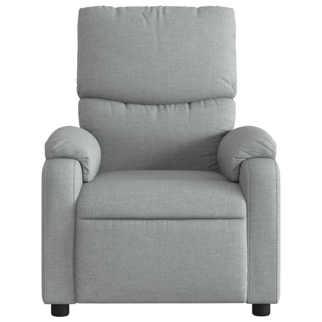 Massage Recliner Chair Light Gray Fabric W2B