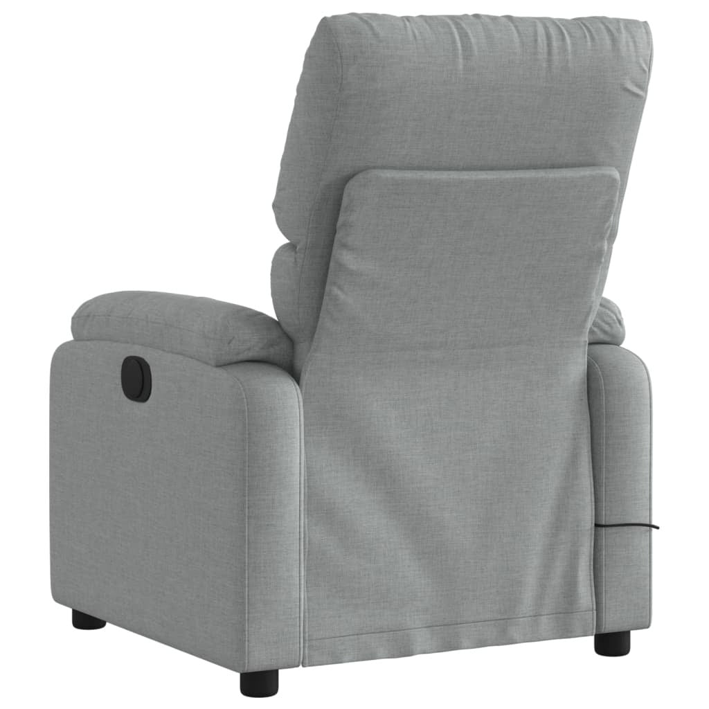 Massage Recliner Chair Light Gray Fabric W2B