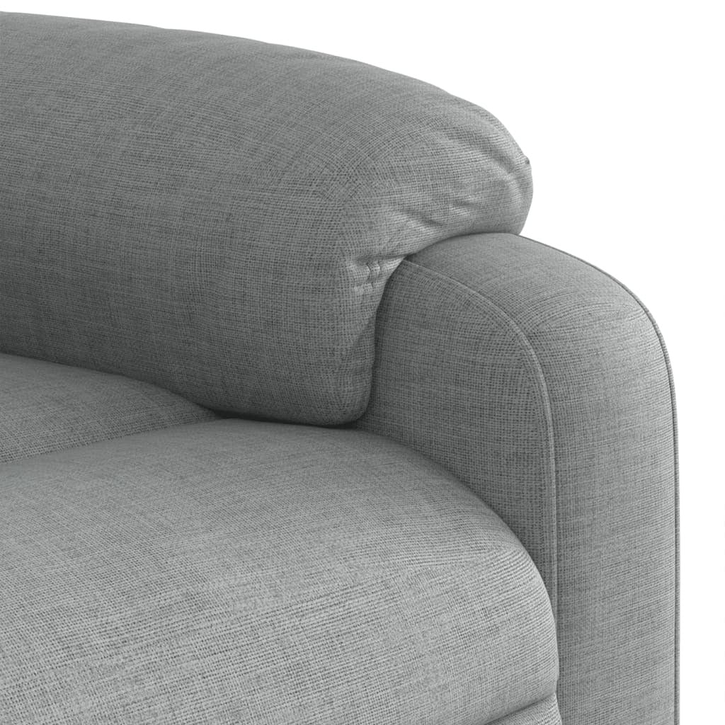 Massage Recliner Chair Light Gray Fabric W2B