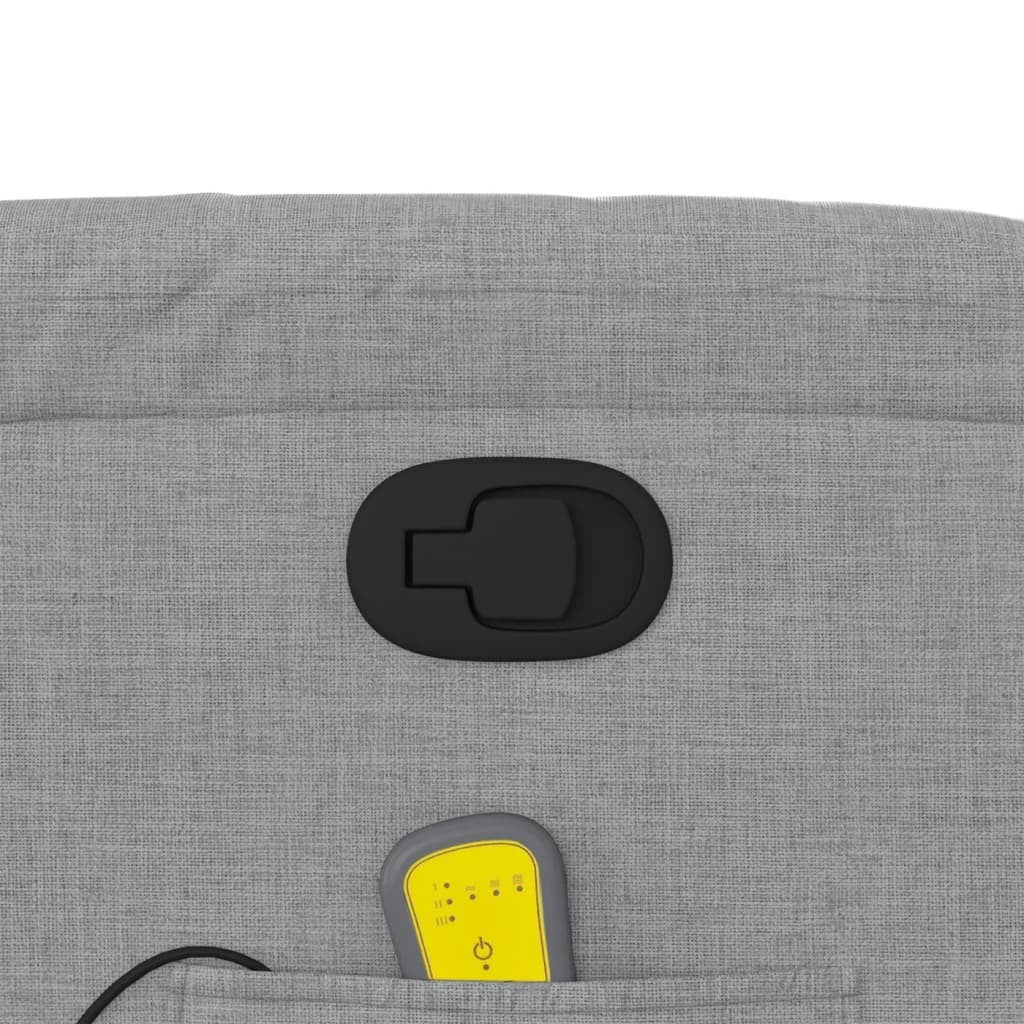 Massage Recliner Chair Light Gray Fabric W2B