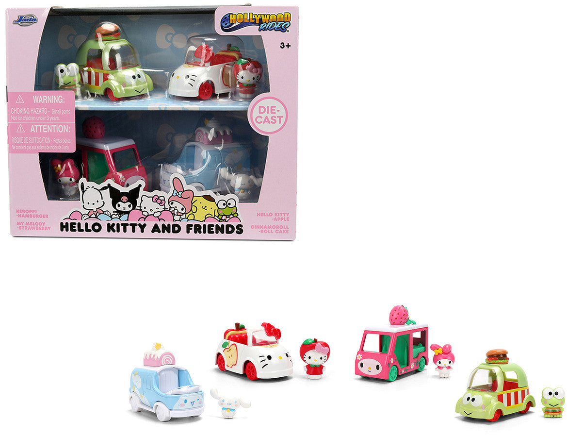 "Hello Kitty and Friends" Set of 4 Diecast Figures and Cars "Hollywood Rides" Series Diecast models by Jada Jada