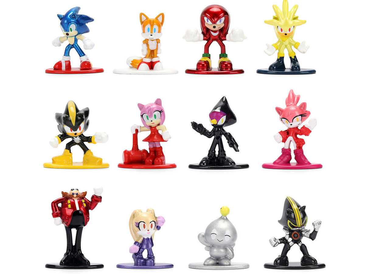 Set of 12 Diecast Figures "Sonic The Hedgehog" Video Games "Nano Metalfigs" Series Diecast Models by Jada Jada