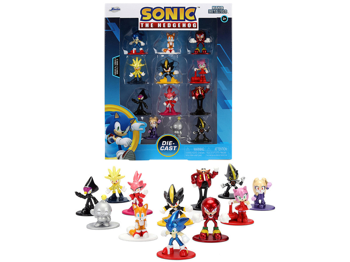 Set of 12 Diecast Figures "Sonic The Hedgehog" Video Games "Nano Metalfigs" Series Diecast Models by Jada Jada