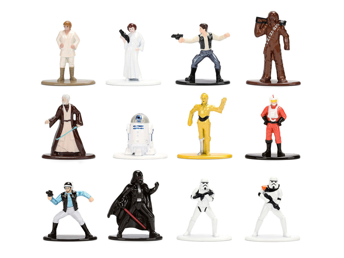 Set of 12 Diecast Figures "Star Wars" Movie Franchise "Nano Metalfigs" Series Diecast Models by Jada Jada