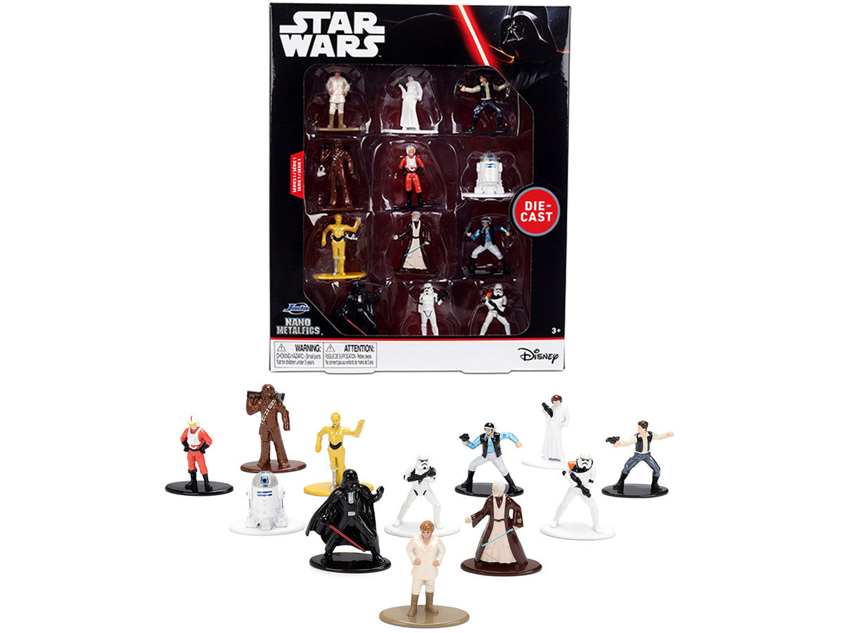 Set of 12 Diecast Figures "Star Wars" Movie Franchise "Nano Metalfigs" Series Diecast Models by Jada Jada